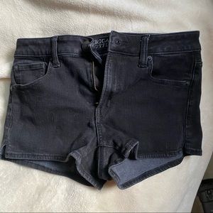 American Eagle High Rise Black Jean Shorts
